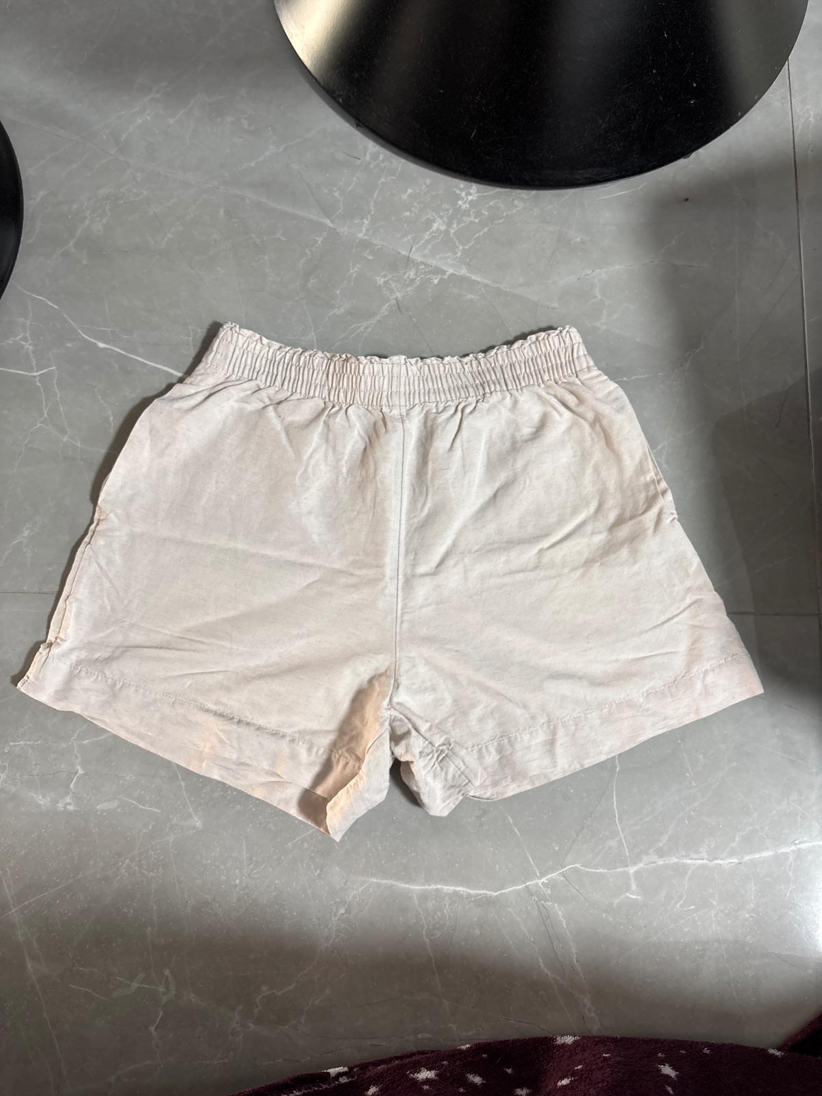 מכנסי קיץ בד פשתן בז'