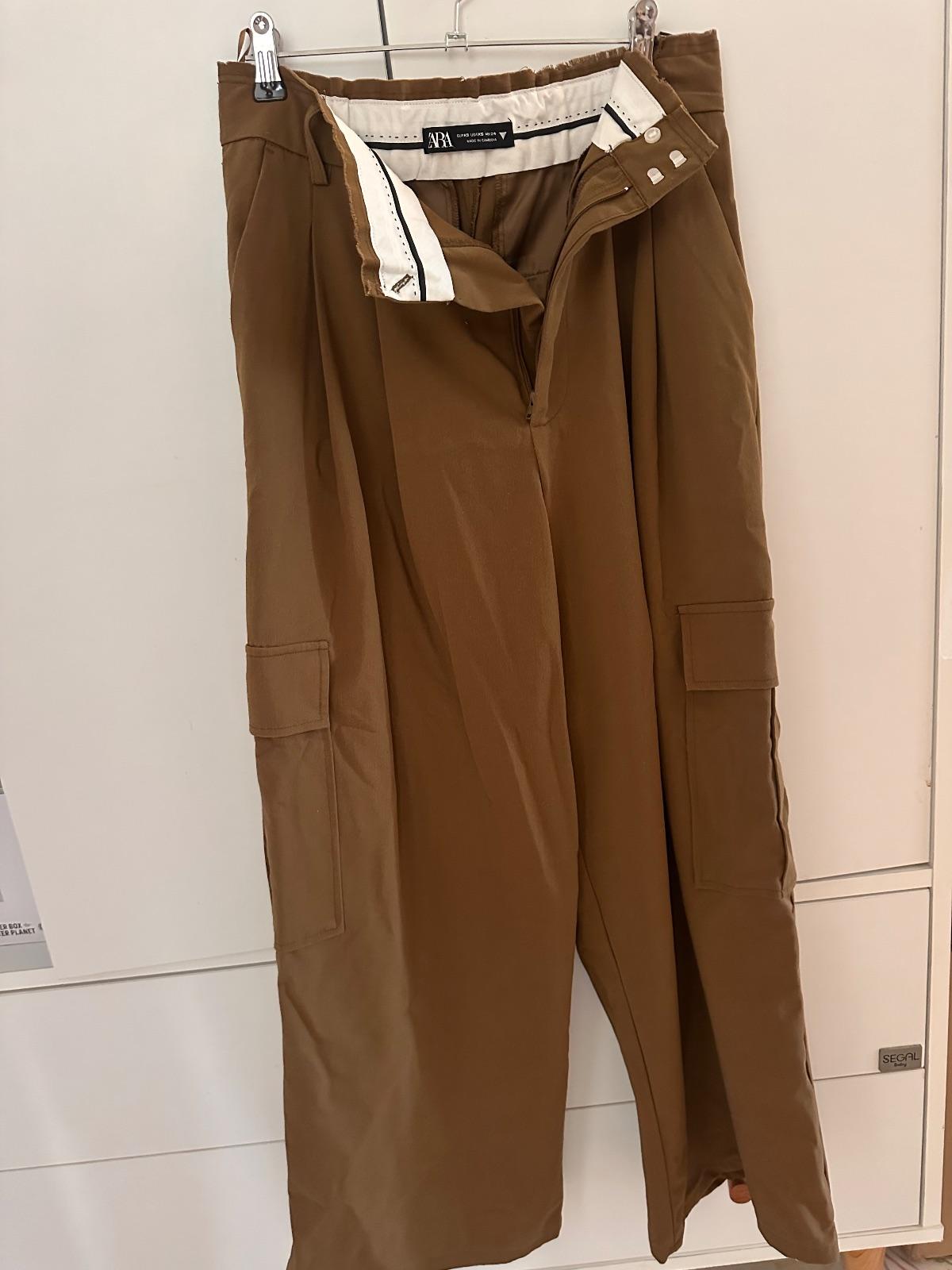 מכנסי קרגו חומים zara