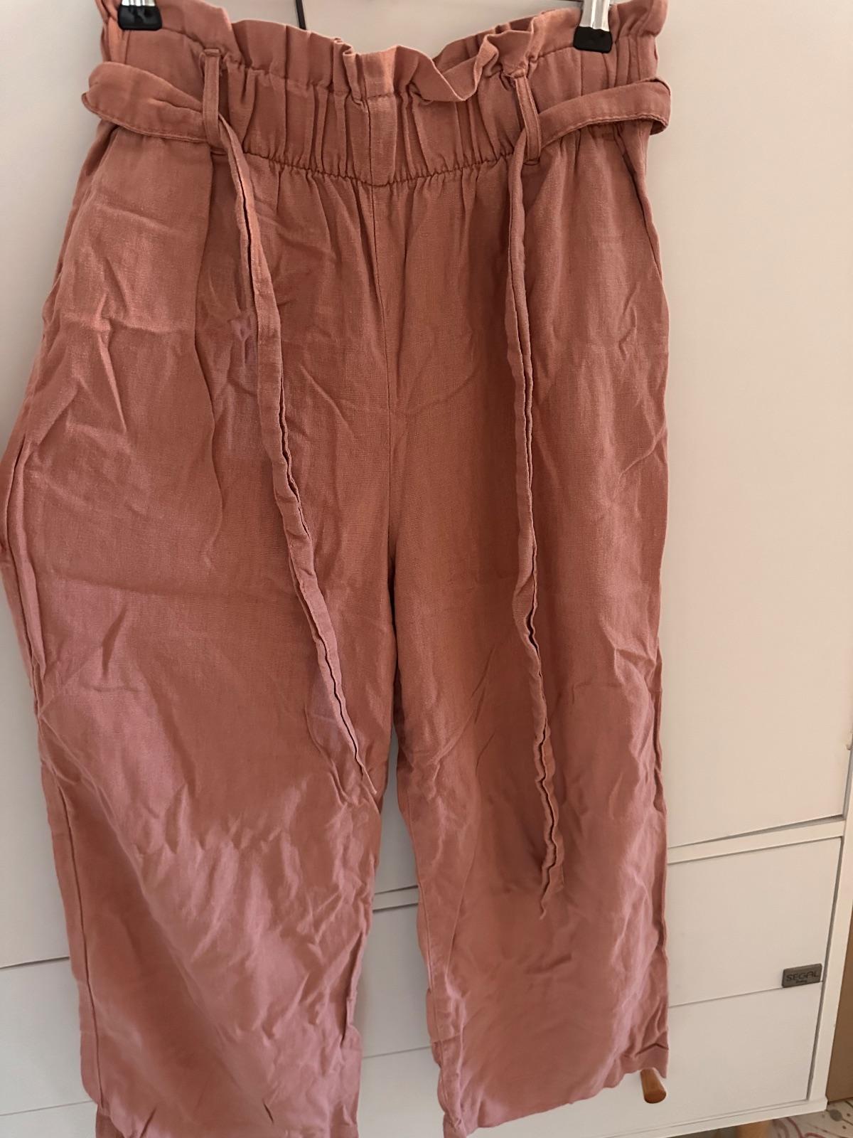 Mauve Cropped Pants with Drawstring