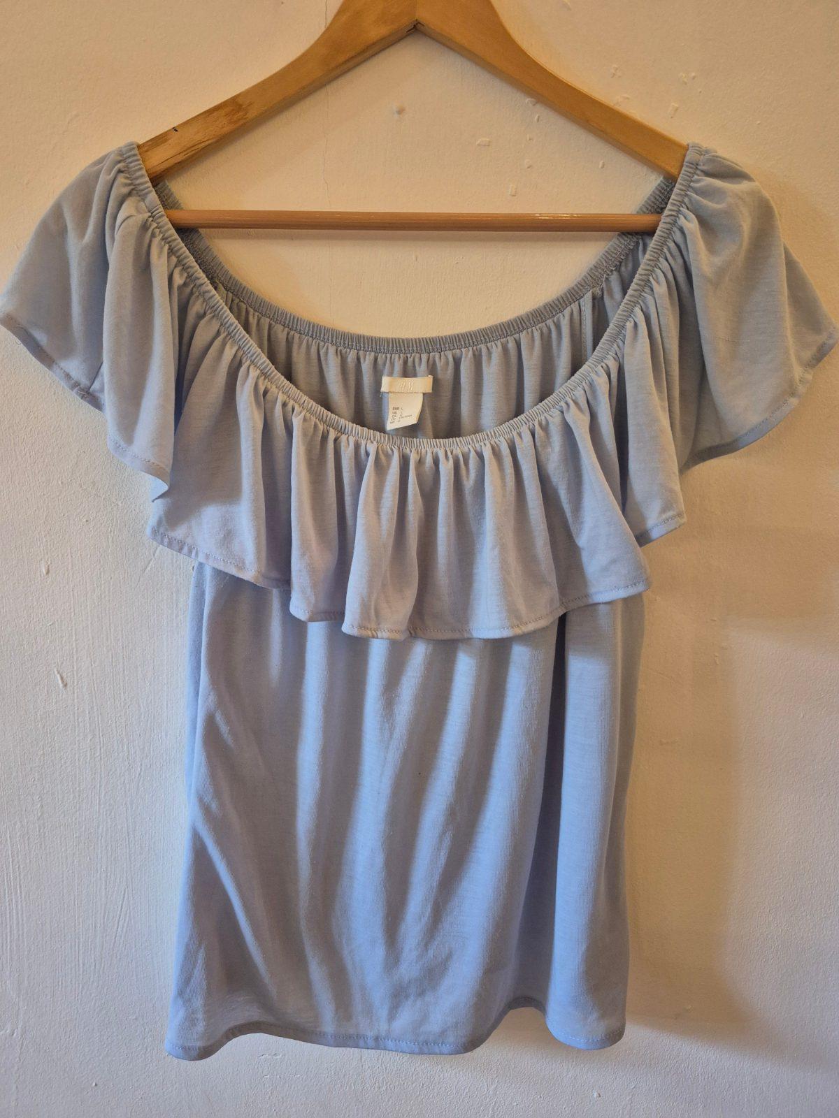 חולצת אוף שולדר H&M אפורה