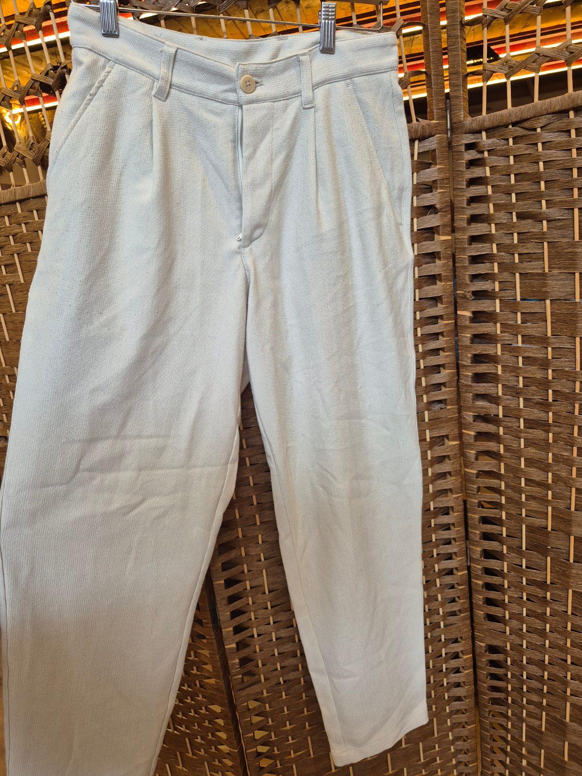 מכנסיים קרם Zara עם קפלים