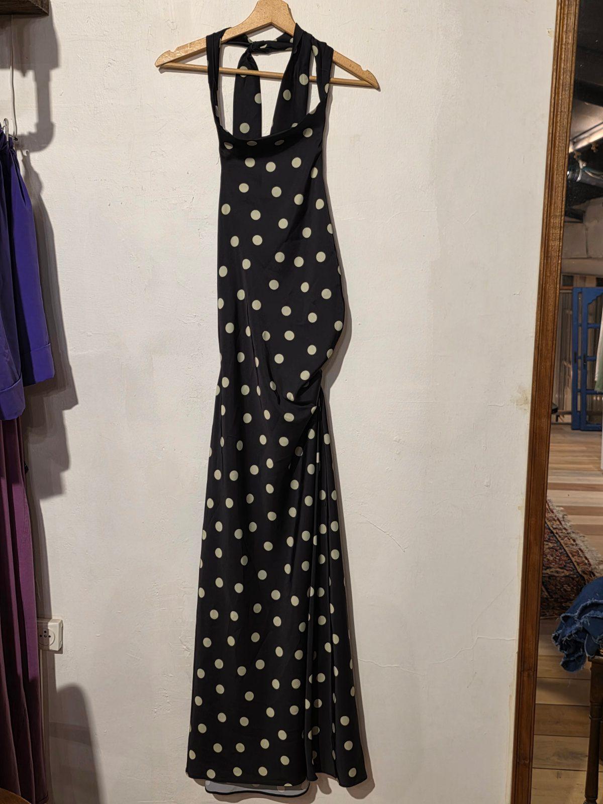 שמלת ערב שחורה עם נקודות  ZARA