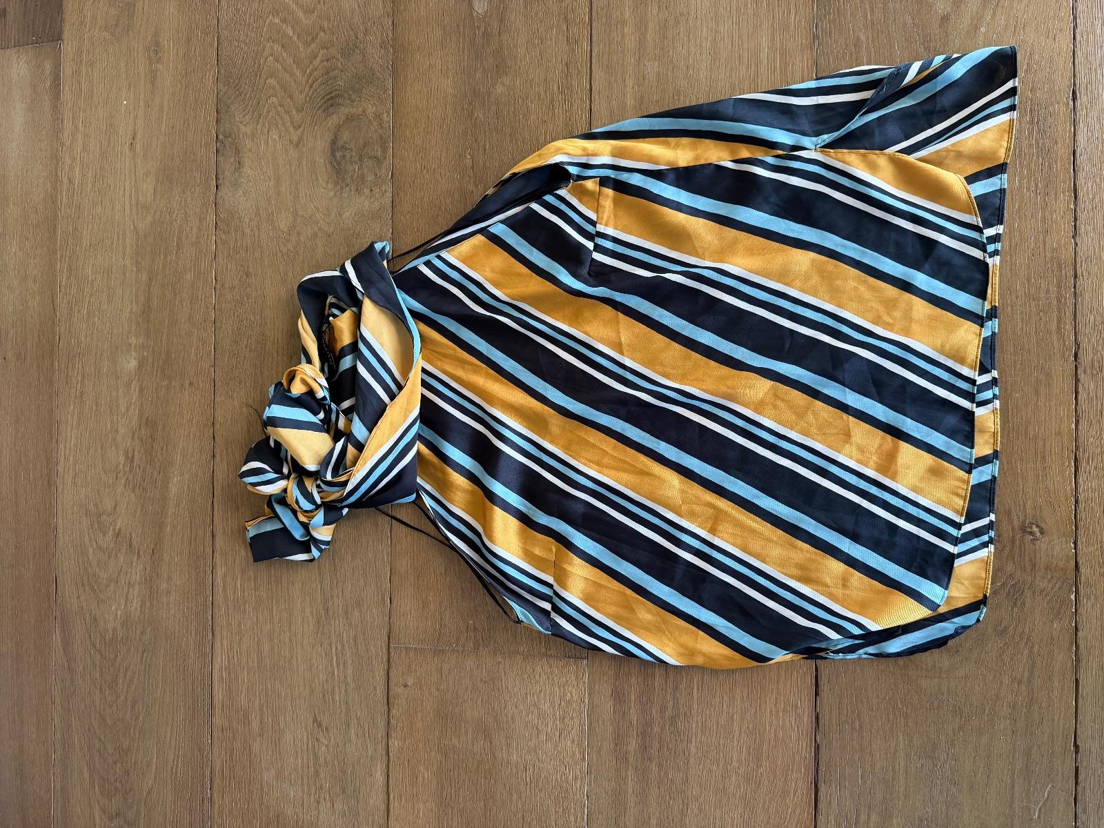 צעיף פסים זהב וכחול Zara Woman