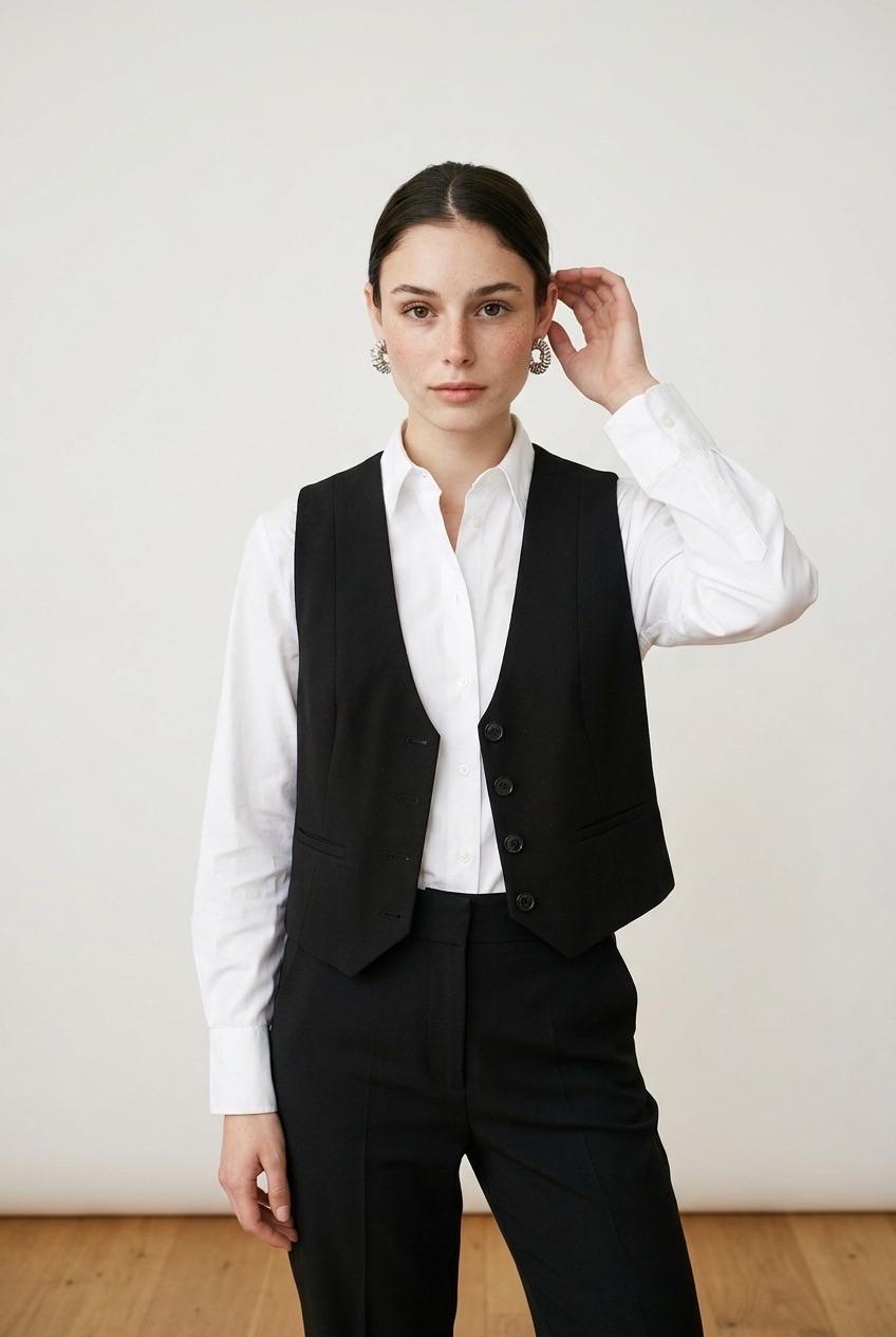 אפוד שחור אלגנטי Zara