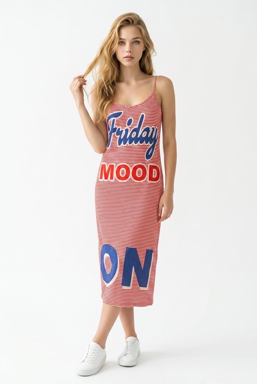 שמלת מידי בהדפס Friday Mood