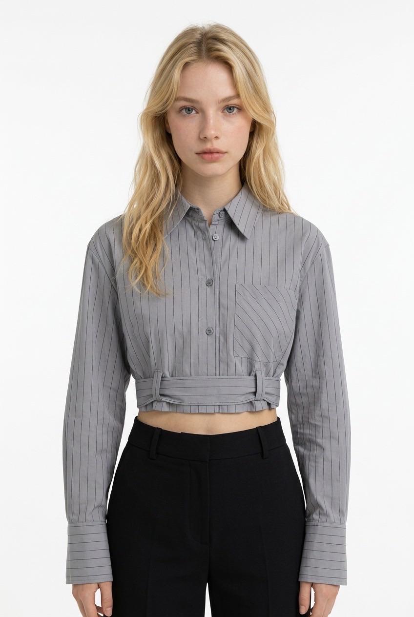 חולצת קרופ פסים Zara