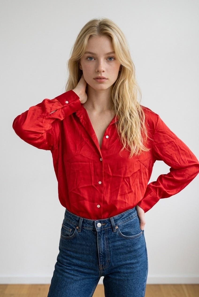 חולצה אדומה Zara