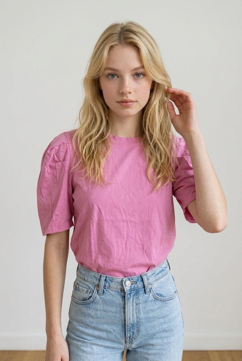 חולצת טי-שירט ורודה Topshop