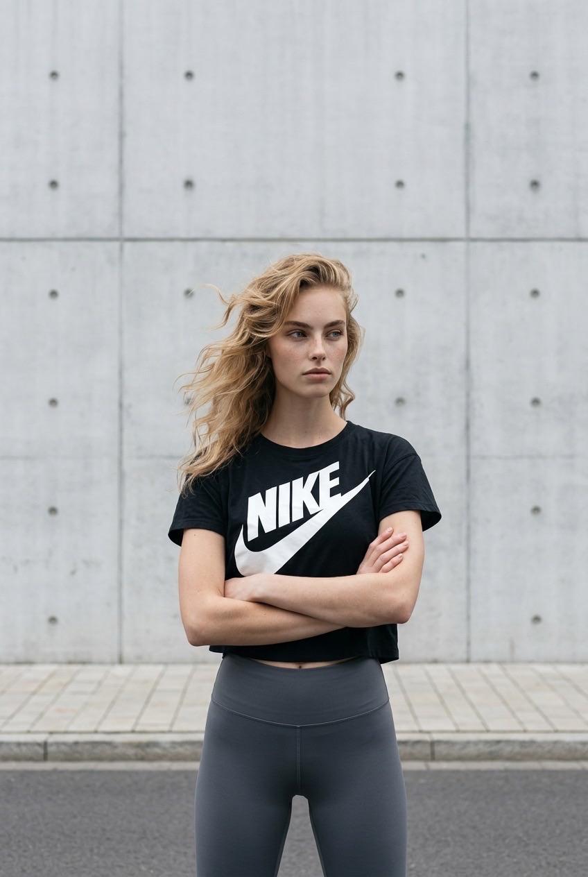 חולצת Nike שחורה עם לוגו לבן