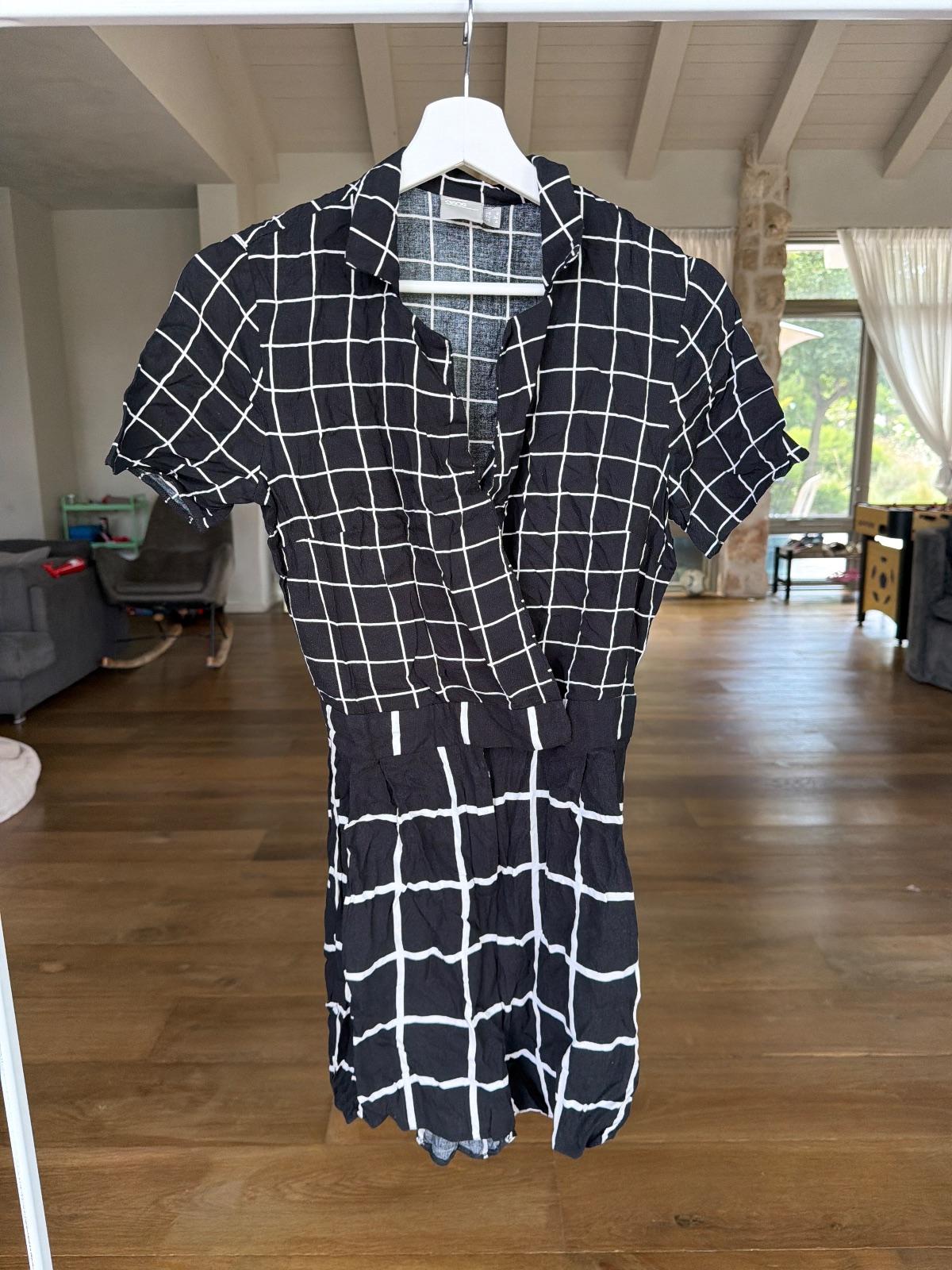אוברול משבצות שחור לבן ASOS