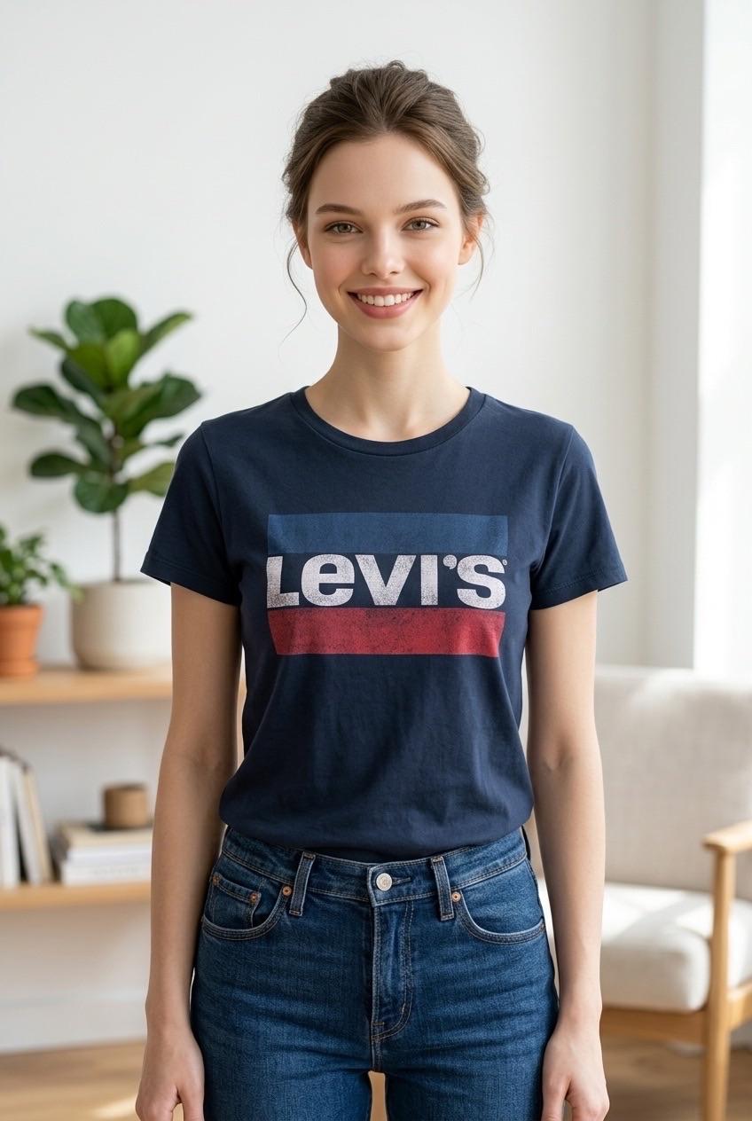 חולצת Levi's כחולה עם לוגו
