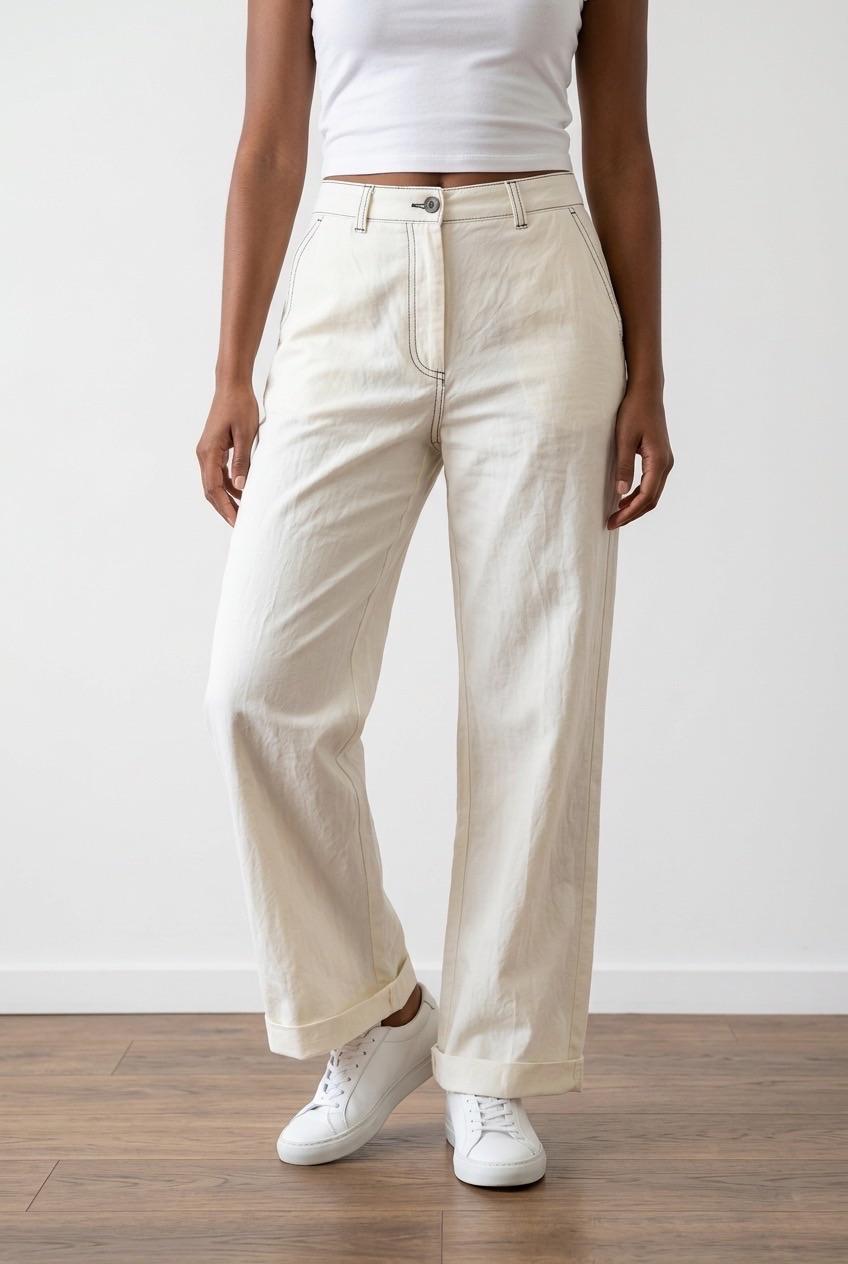 מכנסיים קרם Zara Trafaluc