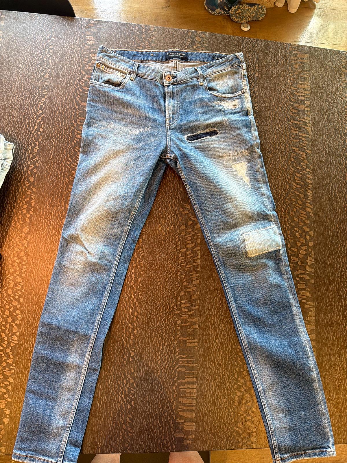 ג'ינס Scotch & Soda כחול בהיר עם קרעים