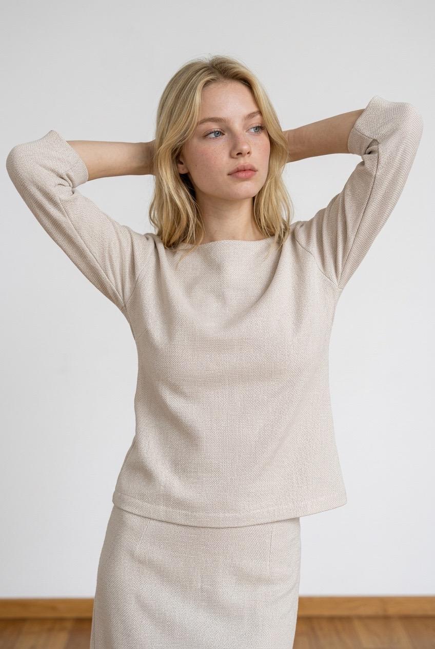 סוודר קרם Zara Basic